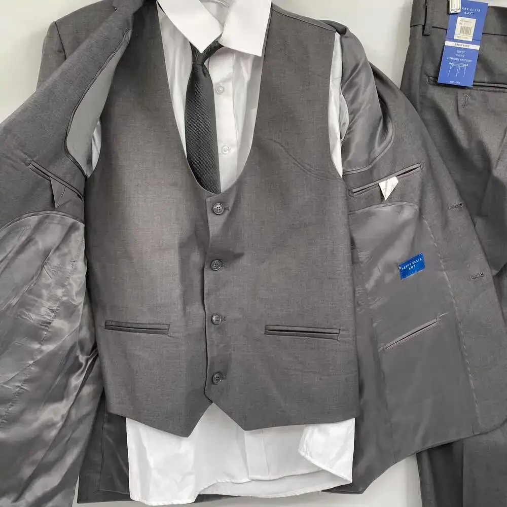 Perry Ellis 5PC Suit Set | Boys’ 18 Regular Gray Formal Polyester